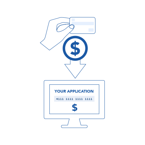 Illustration of software taking a payment
